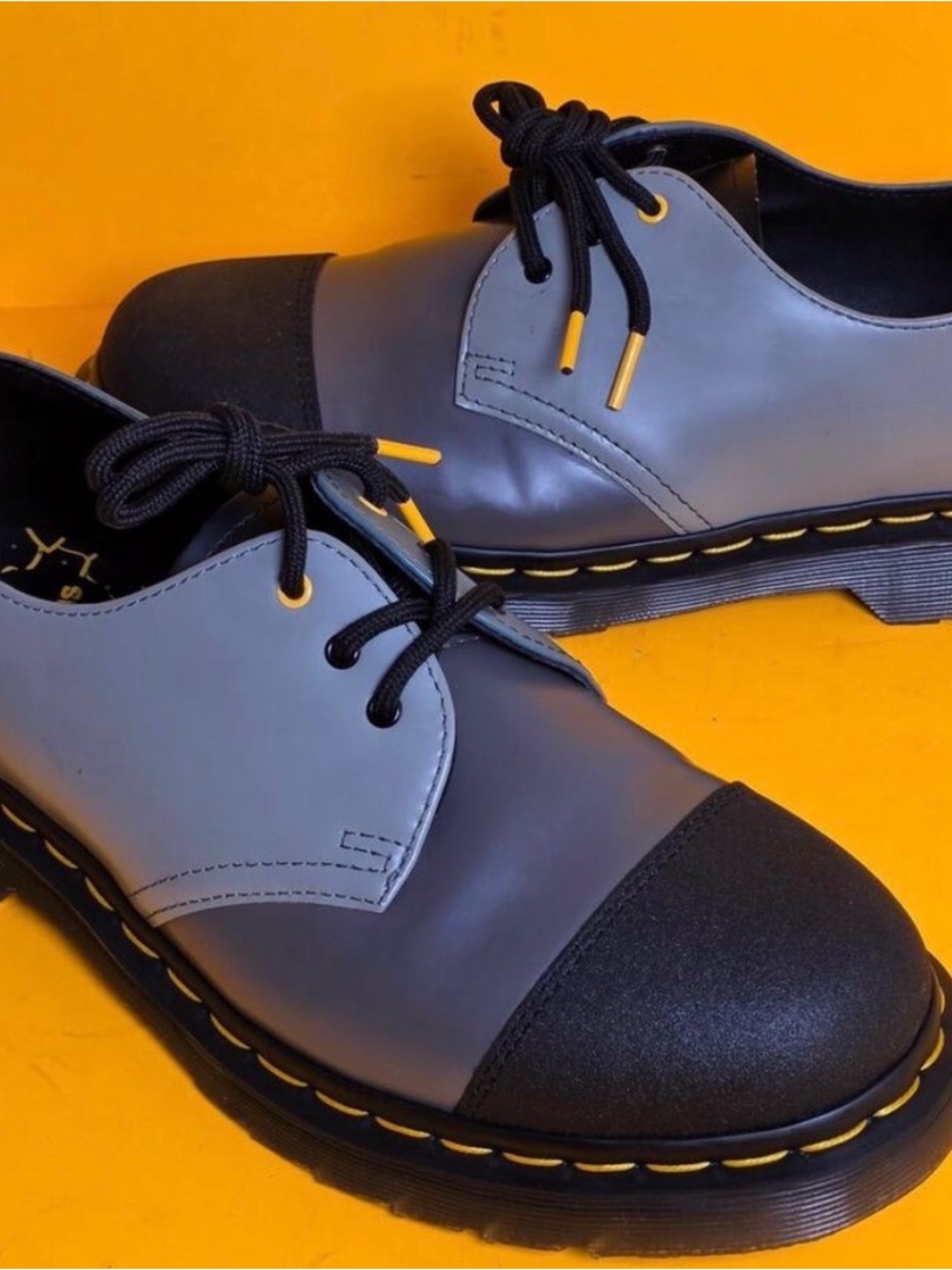 Dr. Martens 1461 London Oxford Shoes Gray Black Leather Women’s 10 Men’s 9 No Bx - Picture 4 of 8